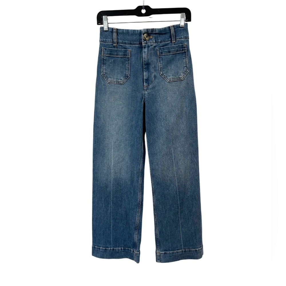 Pilcro, skipper wide leg blue jeans, medium-light wash, 25